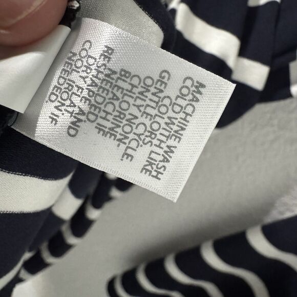 J.Jill Wearever Cardigan Large Navy White Stripe‎ Pockets Long Sleeve One Button - Picture 6 of 7